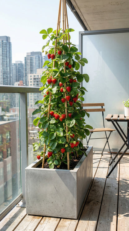 Weiße Klettererdbeeren (Packung mit 10 Pflanzen mit Torf)